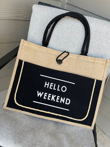 Hello Weekend Tote-Black