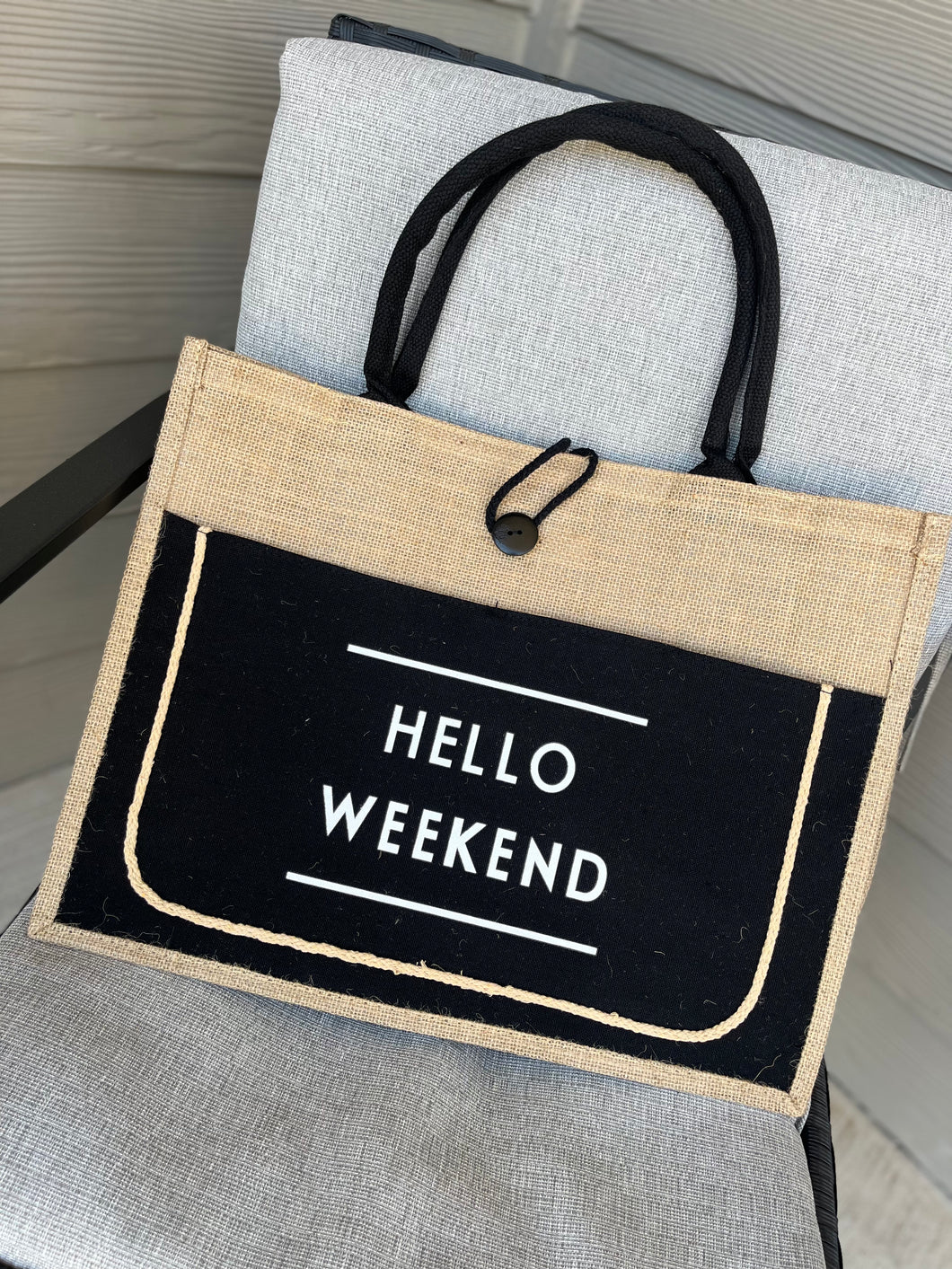 Hello Weekend Tote-Black