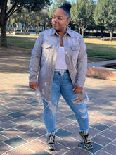 Load image into Gallery viewer, Iconic Distressed Denim Shirt Jacket
